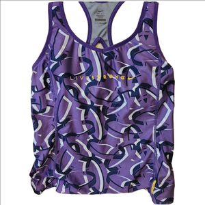 Nike LIVESTRONG Purple and Yellow Tank Top With Built In Bra